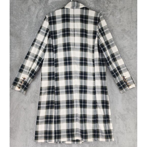 We The Free Jacket Womens Small Green Plaid Button Up Freddie Long Line Blazer - Picture 2 of 14